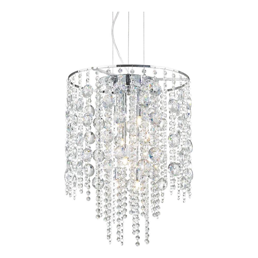 Ideal Lux - Lámpara LED de cristal colgante EVASIONE 8xG9/3W/230V diá. 41 cm cromo brillante