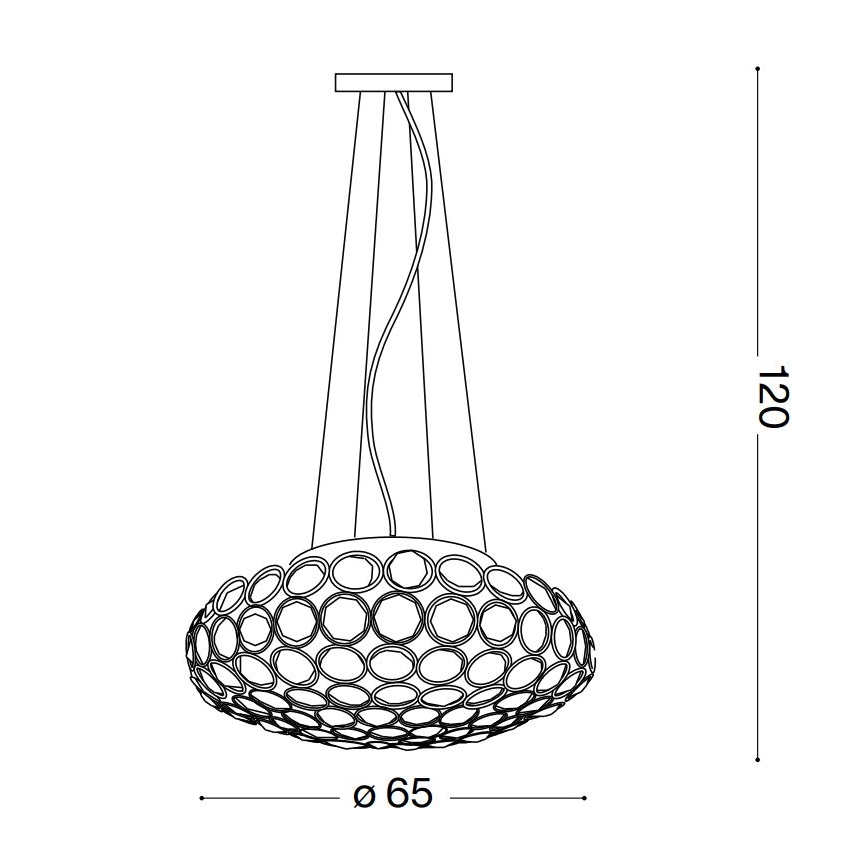 Ideal Lux - Lámpara LED de cristal colgante KING 12xG9/3W/230V diá. 65 cm cromo brillante