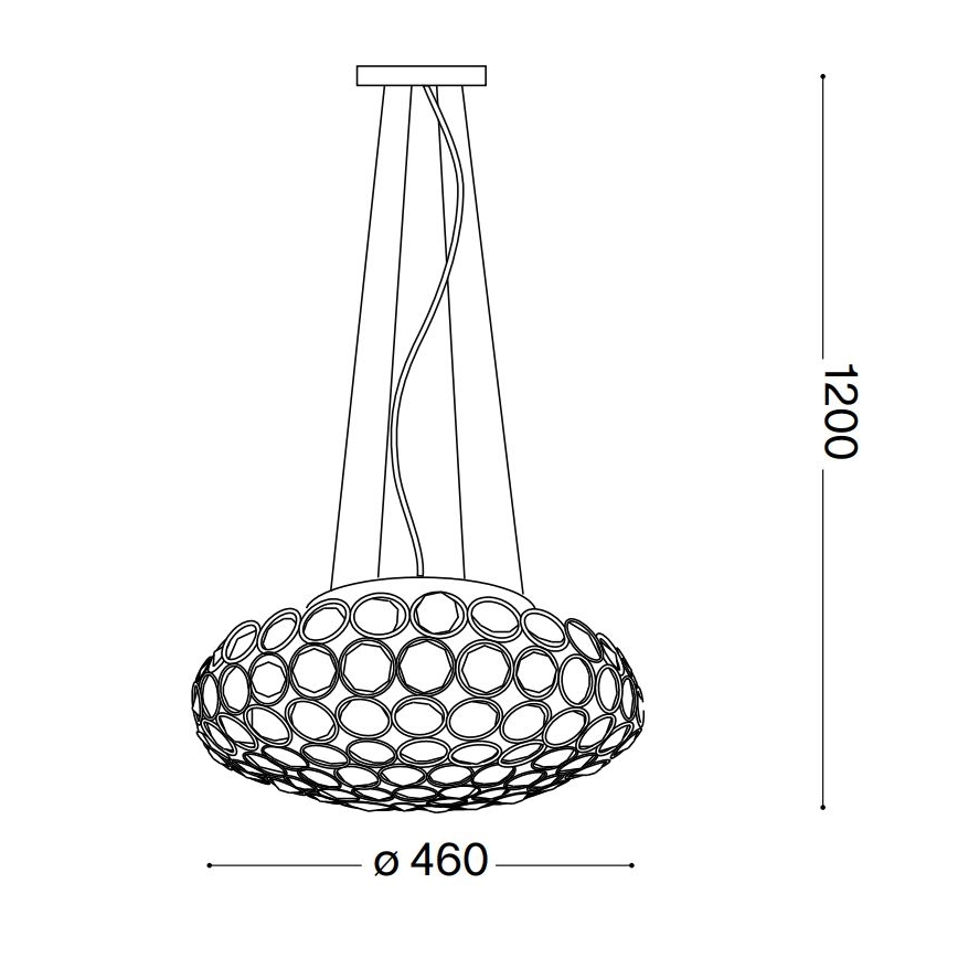 Ideal Lux - Lámpara LED de cristal colgante KING 7xG9/3W/230V diá. 46 cm cromo brillante