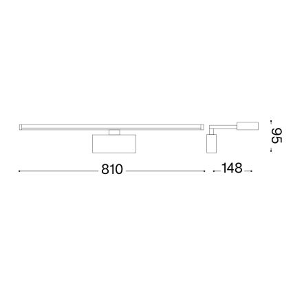 Ideal Lux - Lámpara LED de cuadro ALMA LED/18W/230V 81 cm CRI 90 dorado