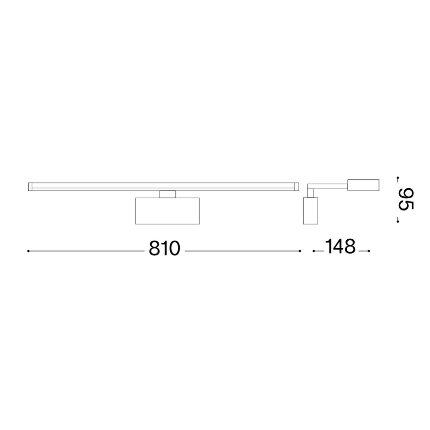 Ideal Lux - Lámpara LED de cuadro ALMA LED/18W/230V 81 cm CRI 90 dorado