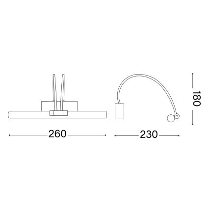 Ideal Lux - Lámpara LED de cuadro BOW LED/3,5W/230V 26 cm CRI 90 dorado