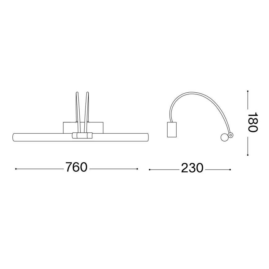 Ideal Lux - Lámpara LED de cuadro BOW LED/8W/230V 76 cm CRI 90 dorado