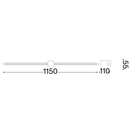 Ideal Lux - Lámpara LED de cuadro FILO LED/16W/230V 115 cm CRI 90 latón