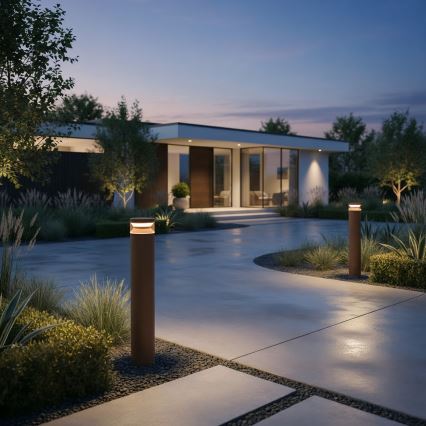 Ideal Lux - Lámpara LED de exterior BOEING LED/14W/230V 100 cm CRI 90 IP65 marrón