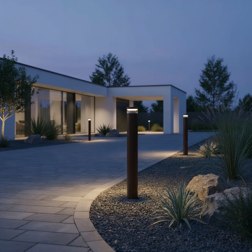 Ideal Lux - Lámpara LED de exterior BOEING LED/14W/230V 100 cm CRI 90 IP65 marrón