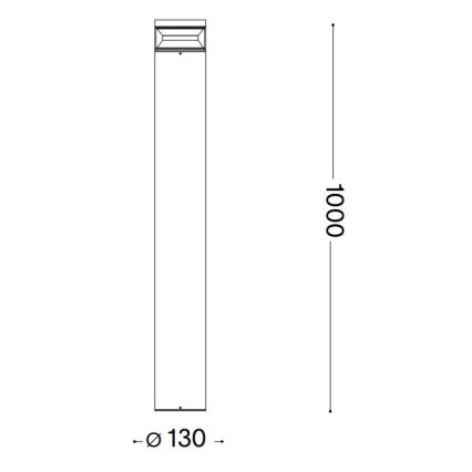 Ideal Lux - Lámpara LED de exterior BOEING LED/14W/230V 100 cm CRI 90 IP65 negro