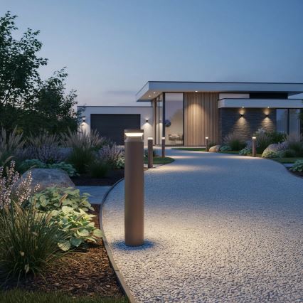 Ideal Lux - Lámpara LED de exterior BOEING LED/14W/230V diá. 70 cm CRI 90 IP65 marrón