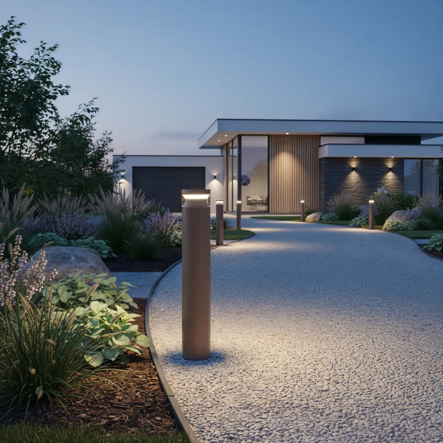 Ideal Lux - Lámpara LED de exterior BOEING LED/14W/230V diá. 70 cm CRI 90 IP65 marrón