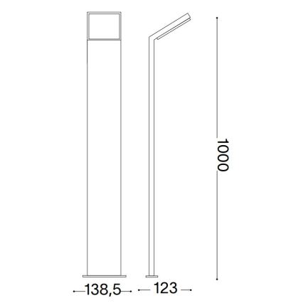 Ideal Lux - Lámpara LED de exterior STYLE LED/8,5W/230V 4000K 100 cm CRI 90 IP54 antracita