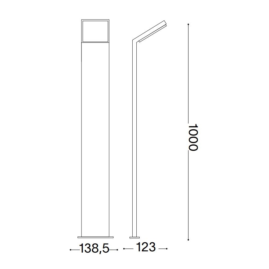 Ideal Lux - Lámpara LED de exterior STYLE LED/8,5W/230V 4000K 100 cm CRI 90 IP54 antracita