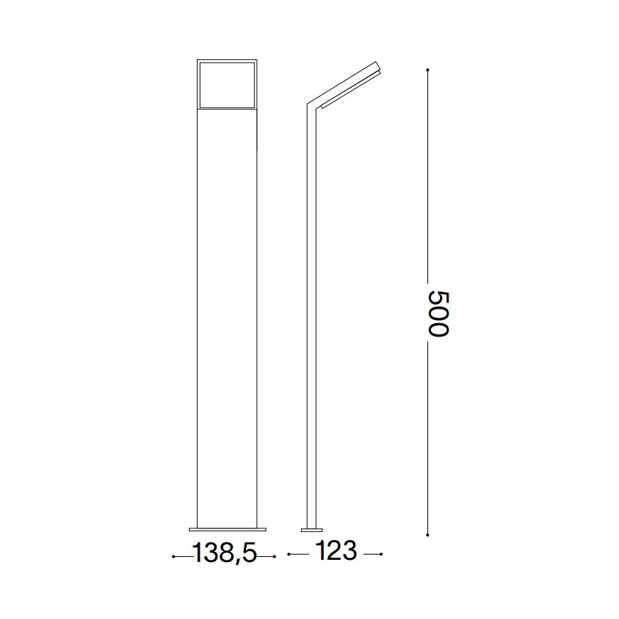 Ideal Lux - Lámpara LED de exterior STYLE LED/8,5W/230V 4000K 50 cm CRI 90 IP54 marrón
