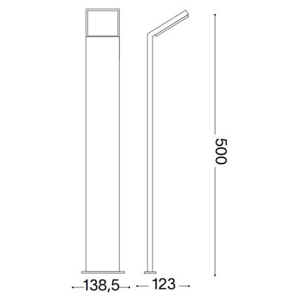 Ideal Lux - Lámpara LED de exterior STYLE LED/8,5W/230V 4000K 50 cm CRI 90 IP54 negro