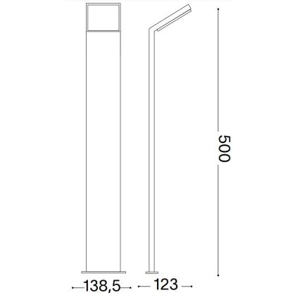 Ideal Lux - Lámpara LED de exterior STYLE LED/8,5W/230V 3000K 50 cm CRI 90 IP54 antracita