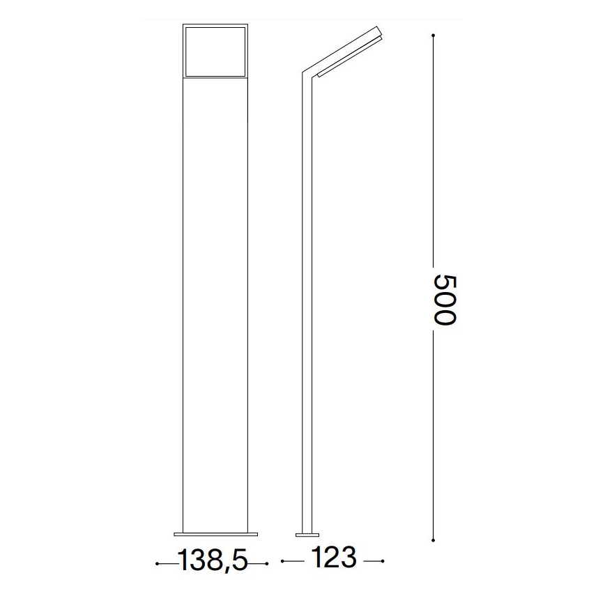Ideal Lux - Lámpara LED de exterior STYLE LED/8,5W/230V 3000K 50 cm CRI 90 IP54 antracita