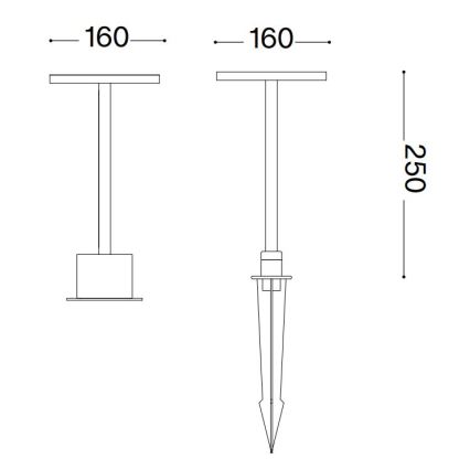 Ideal Lux - Lámpara LED de exterior TOFFEE LED/11W/230V CRI 90 IP65 antracita