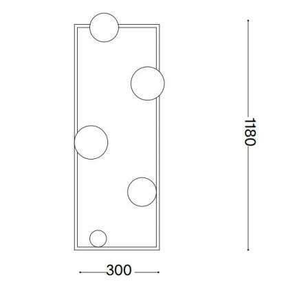 Ideal Lux - Lámpara LED de pie ANGOLO 5xG9/3W/230V latón