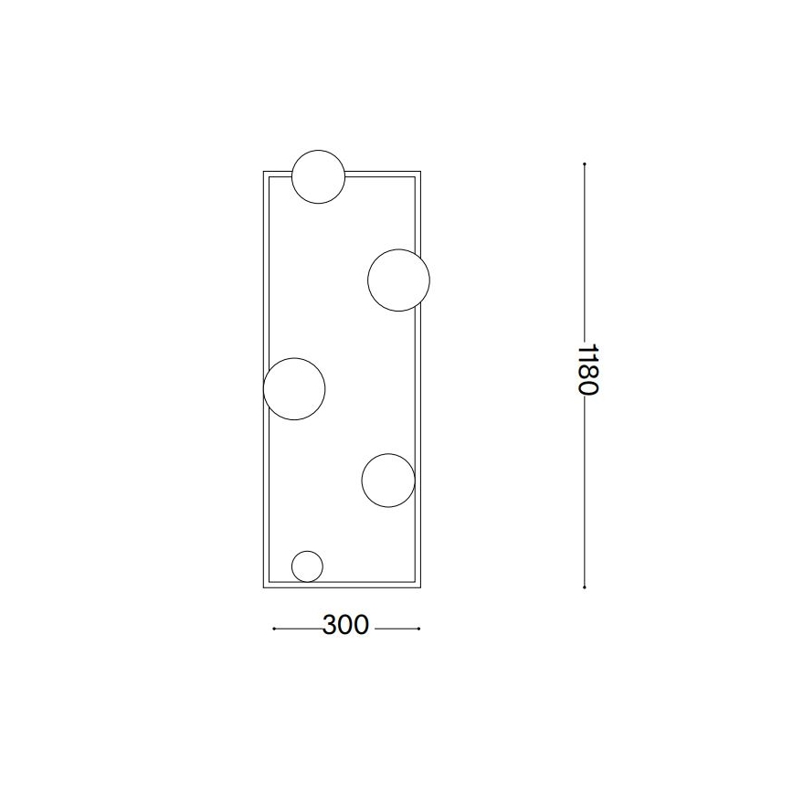 Ideal Lux - Lámpara LED de pie ANGOLO 5xG9/3W/230V latón