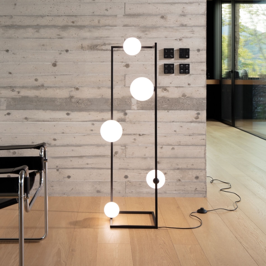 Ideal Lux - Lámpara LED de pie ANGOLO 5xG9/3W/230V negro
