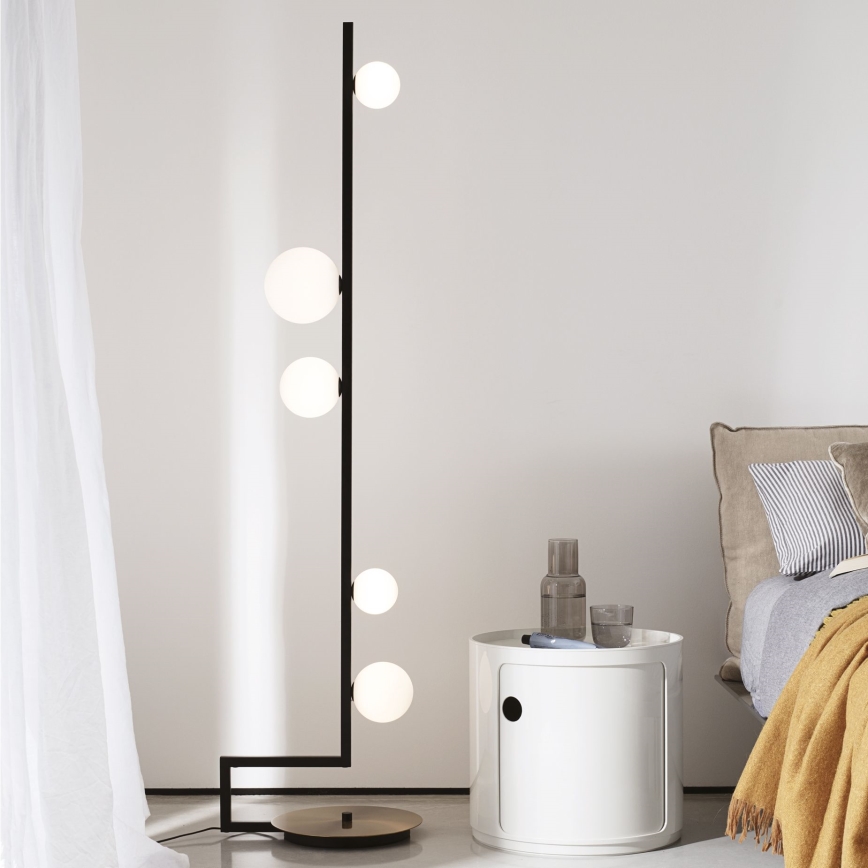 Ideal Lux - Lámpara LED de pie BIRDS 5xG9/3W/230V negro/dorado