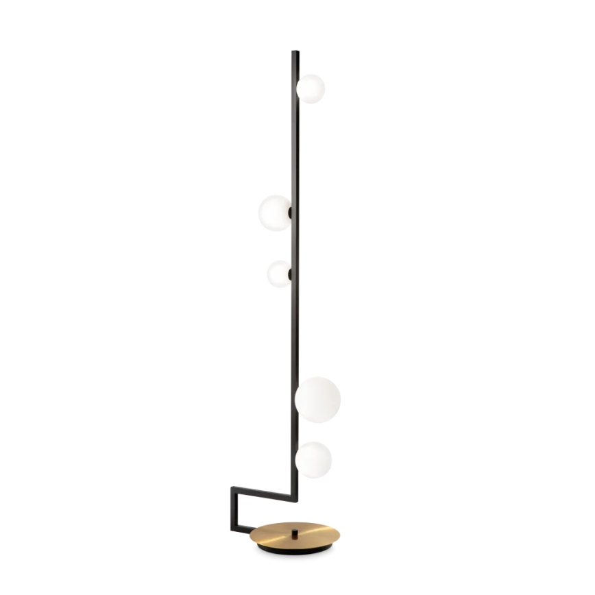 Ideal Lux - Lámpara LED de pie BIRDS 5xG9/3W/230V negro/dorado