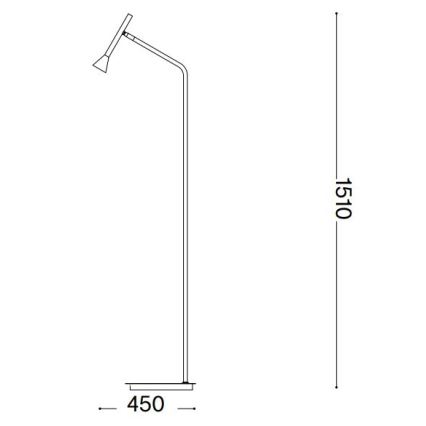 Ideal Lux - Lámpara LED de pie DIESIS LED/4,5W/230V CRI 95 negro