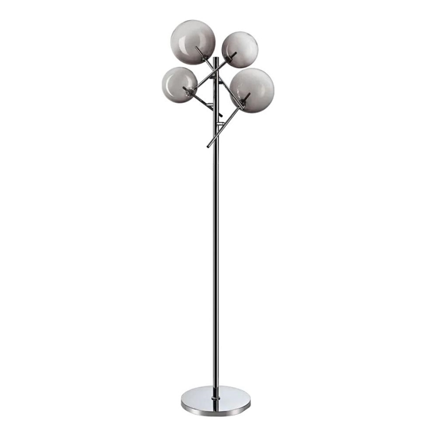 Ideal Lux - Lámpara LED de pie EQUINOXE 4xG4/2W/230V cromo brillante/ahumado