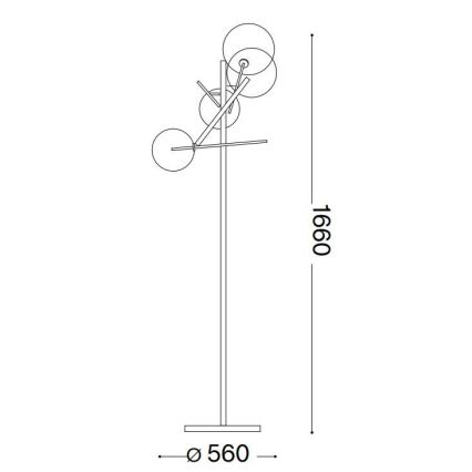 Ideal Lux - Lámpara LED de pie EQUINOXE 4xG4/2W/230V cromo brillante/transparente