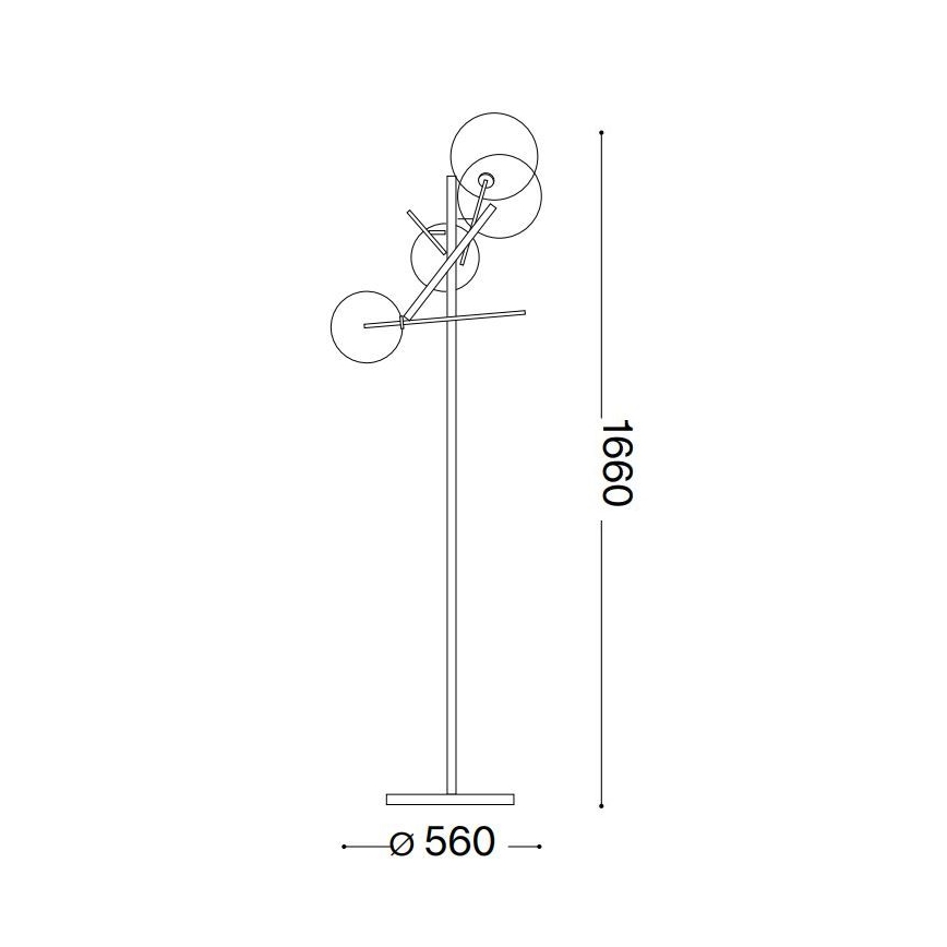 Ideal Lux - Lámpara LED de pie EQUINOXE 4xG4/2W/230V cromo brillante/transparente