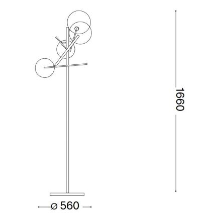 Ideal Lux - Lámpara LED de pie EQUINOXE 4xG4/2W/230V latón/ahumado