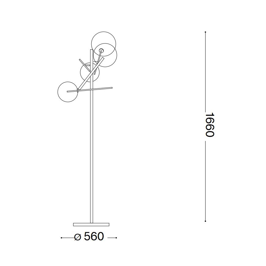 Ideal Lux - Lámpara LED de pie EQUINOXE 4xG4/2W/230V latón/ahumado