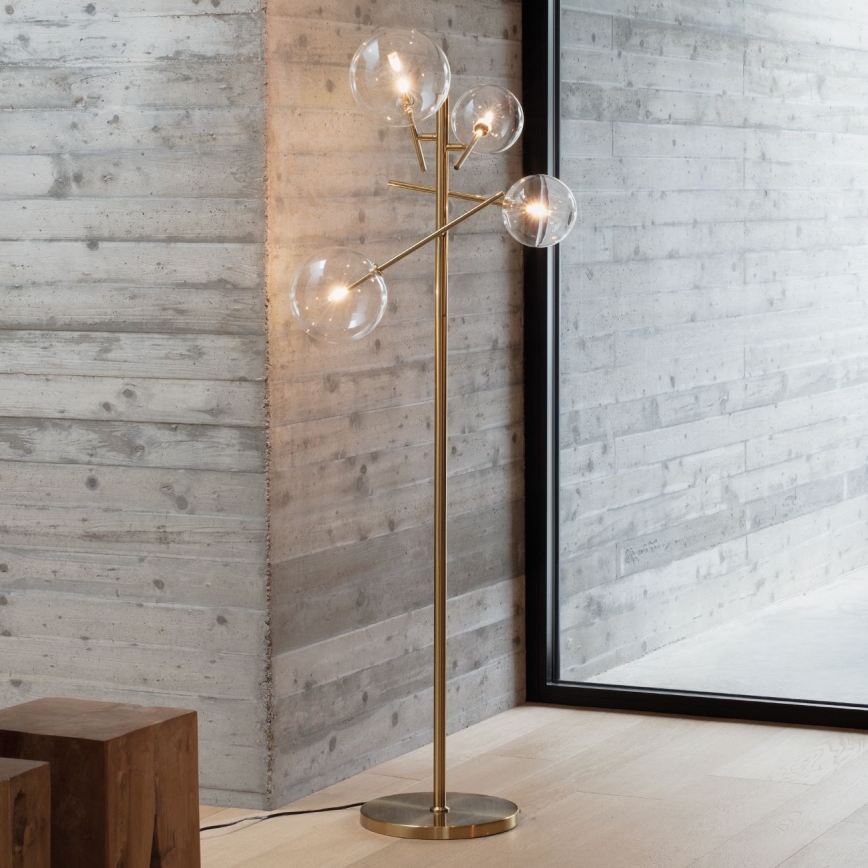 Ideal Lux - Lámpara LED de pie EQUINOXE 4xG4/2W/230V latón/transparente