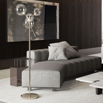Ideal Lux - Lámpara LED de pie EQUINOXE 4xG4/2W/230V latón/transparente