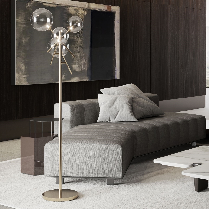 Ideal Lux - Lámpara LED de pie EQUINOXE 4xG4/2W/230V latón/transparente