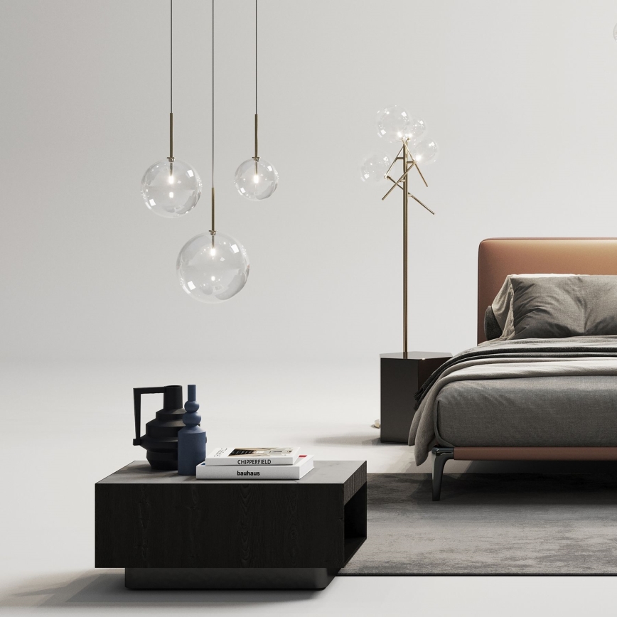 Ideal Lux - Lámpara LED de pie EQUINOXE 4xG4/2W/230V latón/transparente