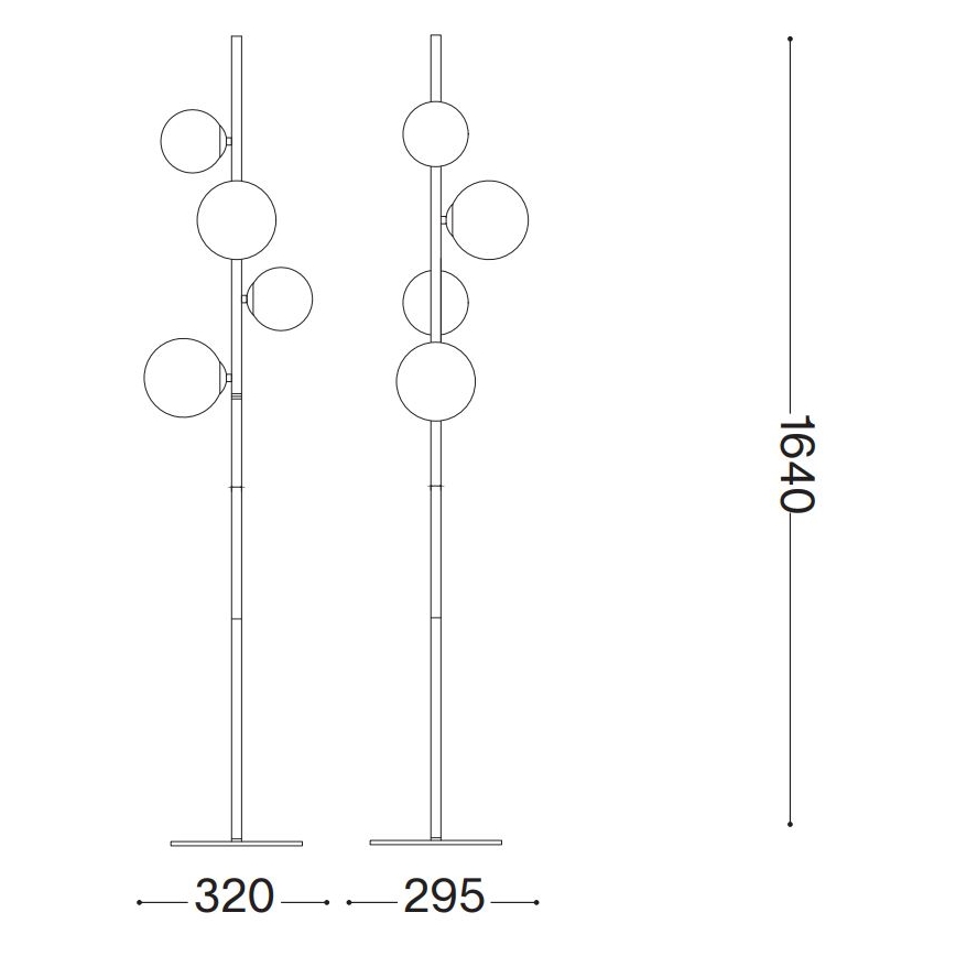 Ideal Lux - Lámpara LED de pie PERLAGE 4xG9/3W/230V dorado/blanco
