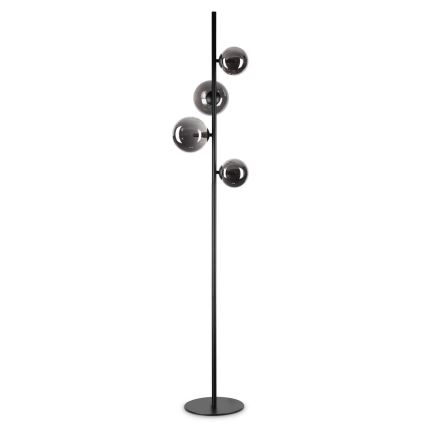 Ideal Lux - Lámpara LED de pie PERLAGE 4xG9/3W/230V negro/ahumado