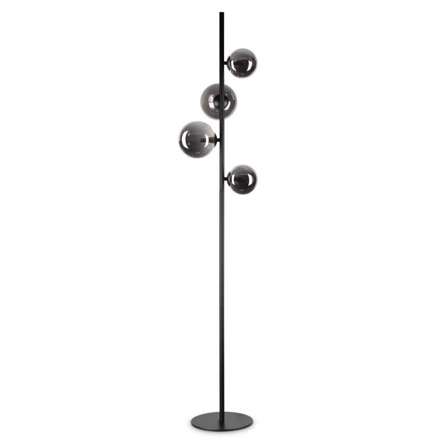 Ideal Lux - Lámpara LED de pie PERLAGE 4xG9/3W/230V negro/ahumado
