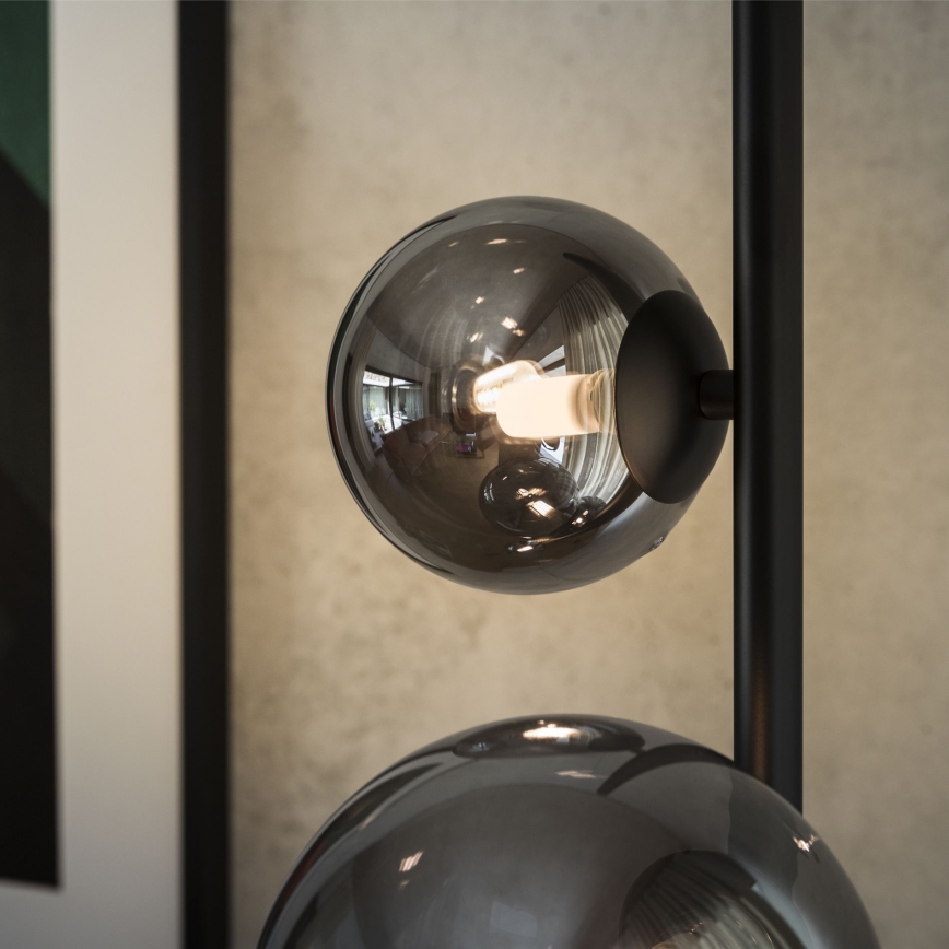Ideal Lux - Lámpara LED de pie PERLAGE 4xG9/3W/230V negro/ahumado