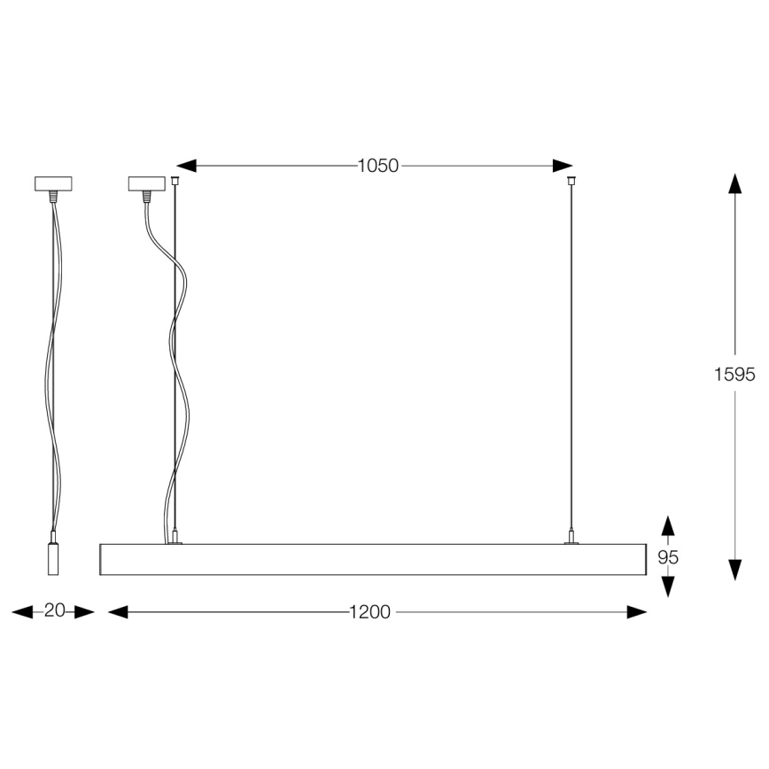 Ideal Lux - Lámpara LED de suspensión con cable LINUS LED/32W/230V 4000K CRI 90 120 cm blanca