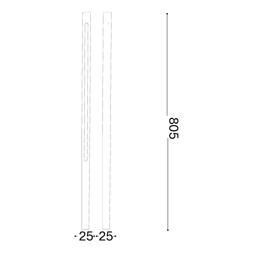 Ideal Lux - Lámpara LED exterior JEDI, 12 W, 230 V, 80 cm, CRI 90, IP65, marrón