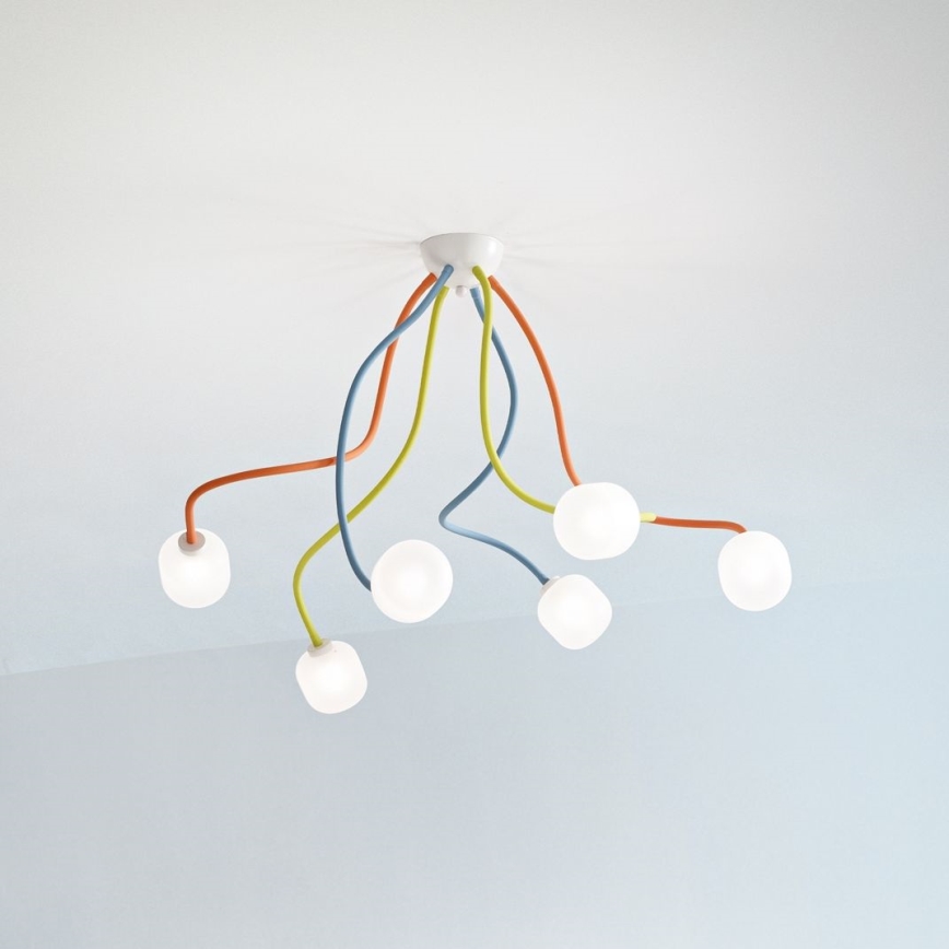 Ideal Lux - Lámpara LED flexible de techo OCTOPUS 6xG9/3W/230V colorido