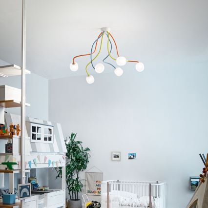 Ideal Lux - Lámpara LED flexible de techo OCTOPUS 6xG9/3W/230V colorido