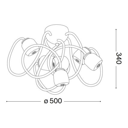 Ideal Lux - Lámpara LED flexible de techo OCTOPUS 6xG9/3W/230V colorido