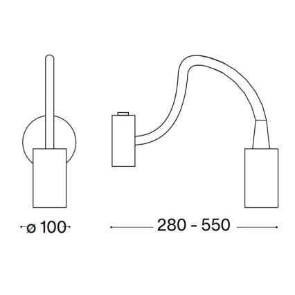 Ideal Lux - Lámpara LED flexible pequeña FOCUS LED/4W/230V CRI 90 blanco