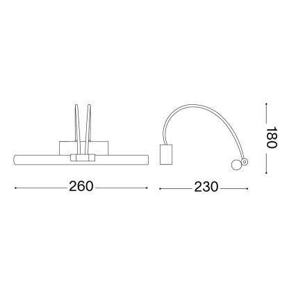 Ideal Lux - Lámpara LED para cuadros BOW LED/3,5W/230V CRI 90 26 cm latón