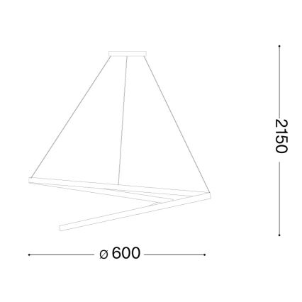 Ideal Lux - Lámpara colgante LED regulable con cable OZ LED/48W/230V Ø 60 cm CRI 90 negro