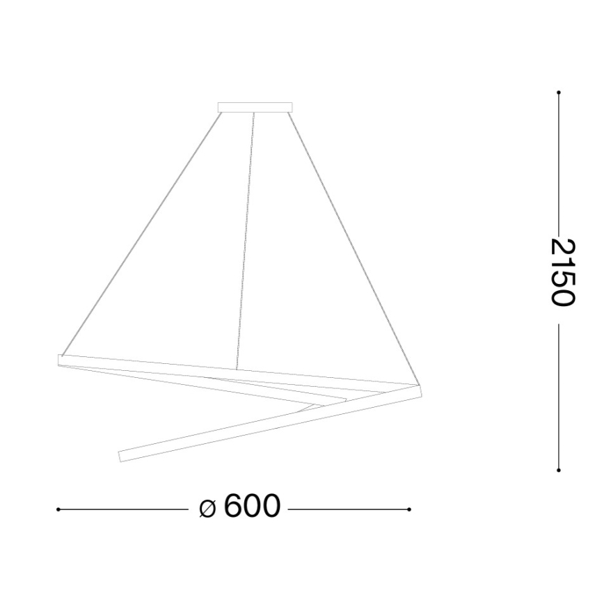 Ideal Lux - Lámpara colgante LED regulable con cable OZ LED/48W/230V Ø 60 cm CRI 90 negro