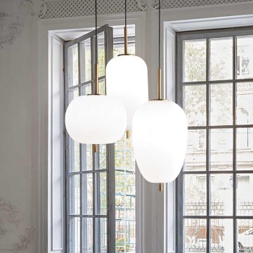 Ideal Lux - Lámpara LED suspendida por cable UMILE LED/55W/230V diámetro 63 cm CRI 90 latón/blanco