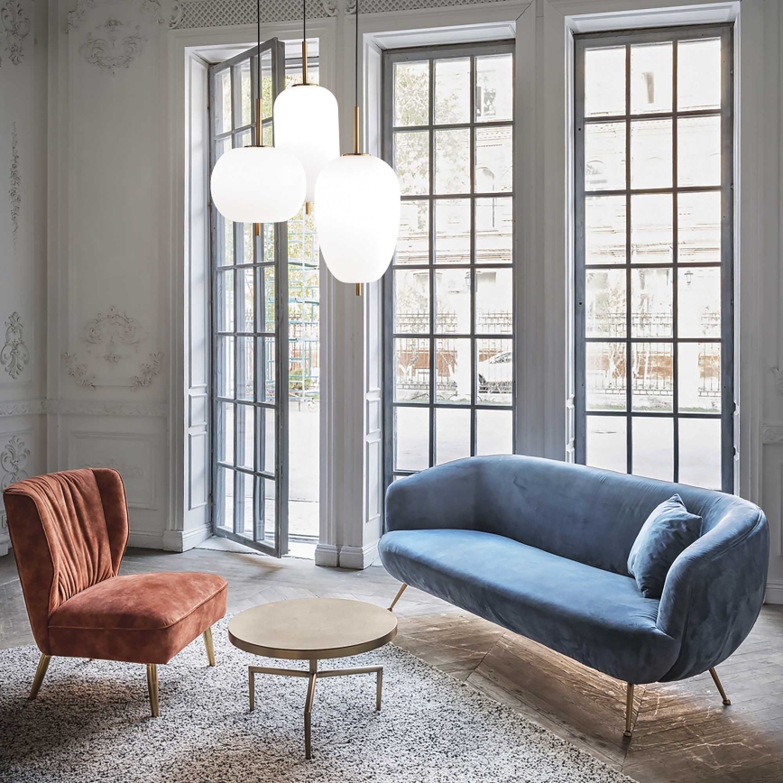 Ideal Lux - Lámpara LED suspendida por cable UMILE LED/55W/230V diámetro 63 cm CRI 90 latón/blanco